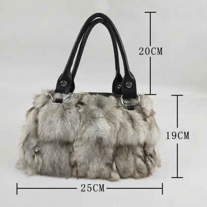 China factory wholesale Luxury Design Real red fox bag ladies fashion bags fashionable fox fur bag