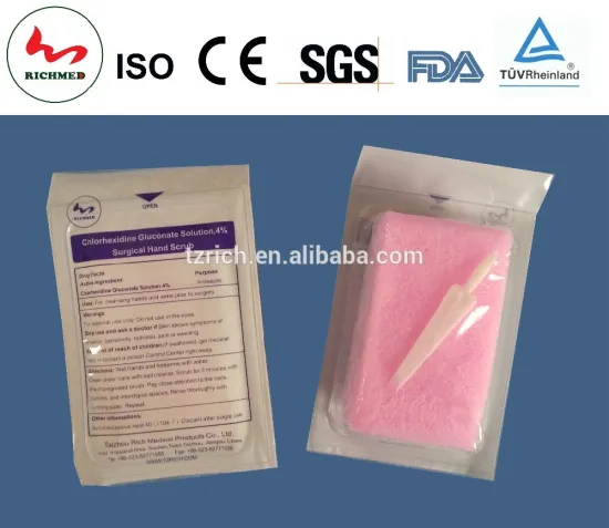 surgical hand brush with Chlorhexidine Gluconate Sulution4%