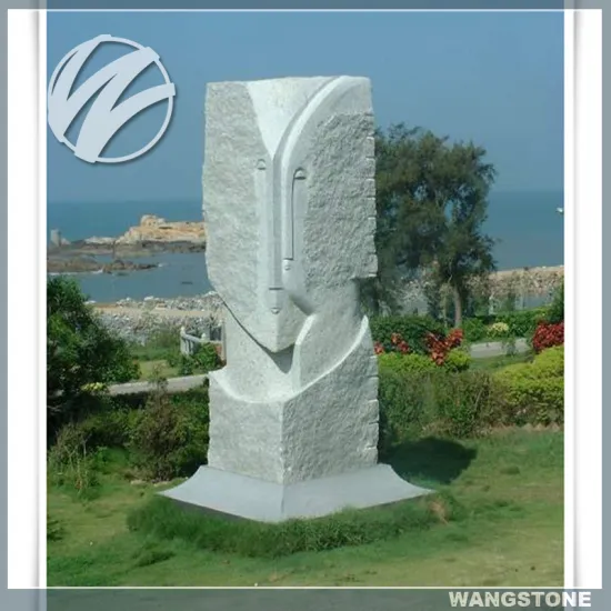 Abstract Outdoor Stone Human Faces Sculpture