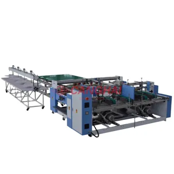 Semiautomatic 2 pieces carton box folding gluing machine