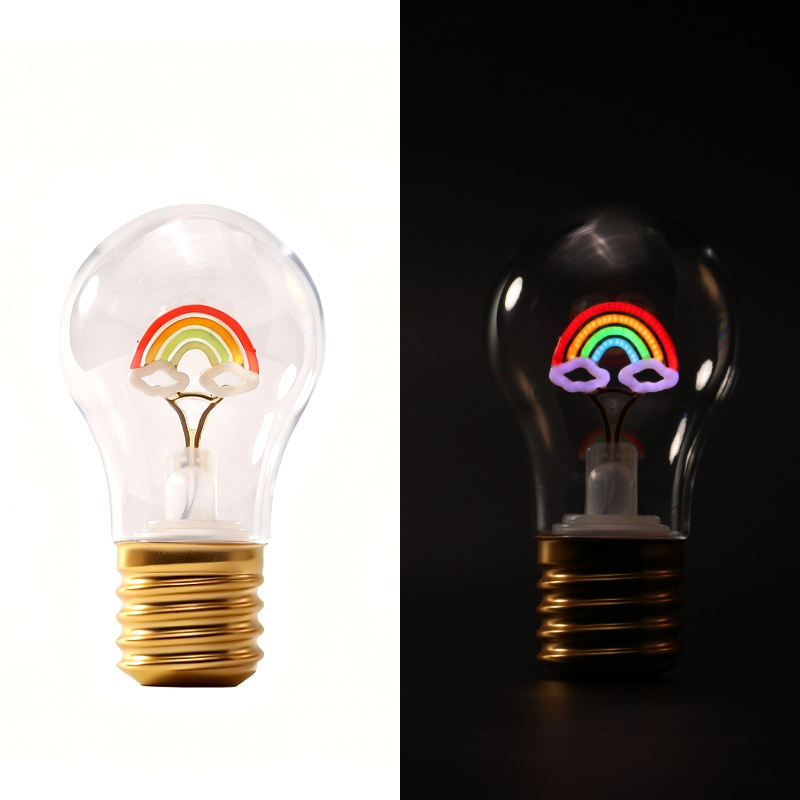 Rainbow Pattern LED Charging Bulb
