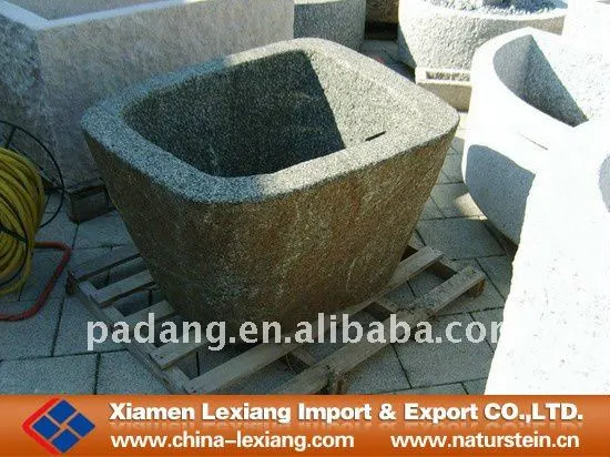 G612 Dark Green Square Stone Trough
