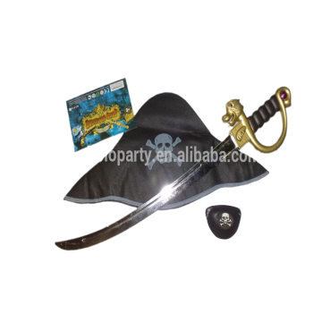 Hot Selling 2021 Wholesale Plastic Sword Set with Bandana and Eye Patch for Children's Pirate Cosplay