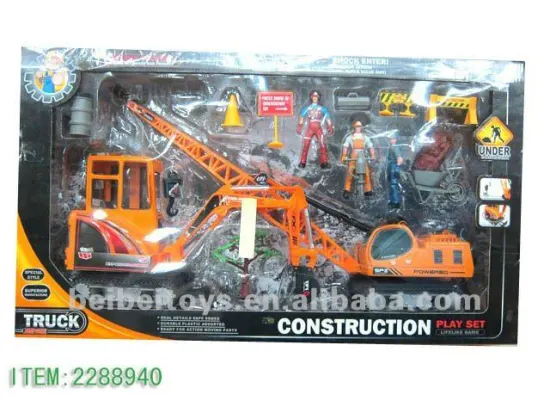 Construction Vehicles and Figures Playset, Truck Play Set