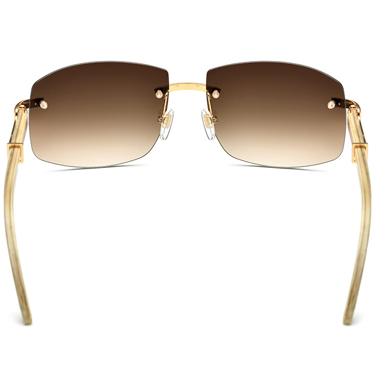 Rimless White Buffalo Horn Sunglasses