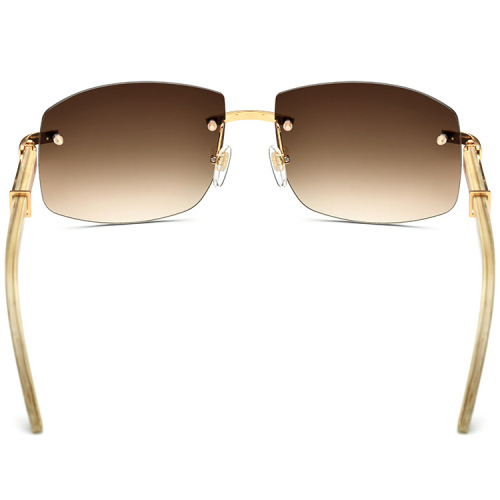 Rimless White Buffalo Horn Sunglasses