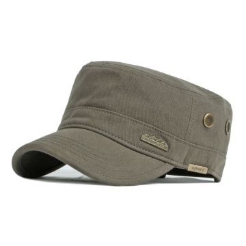 Caberas de pato de moda de algodón para hombres y mujeres: sombreros de sol, sombreros verdes del ejército plano al aire libre al aire libre