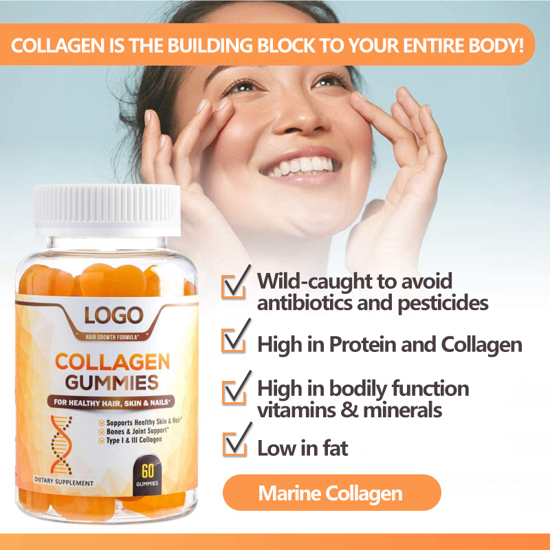 Private Label Daily Supplement For Woman Protein Vitamin C Collagen whitening collagen gummies from korea