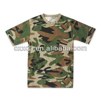 100% Cotton Camouflage Military T-shirt