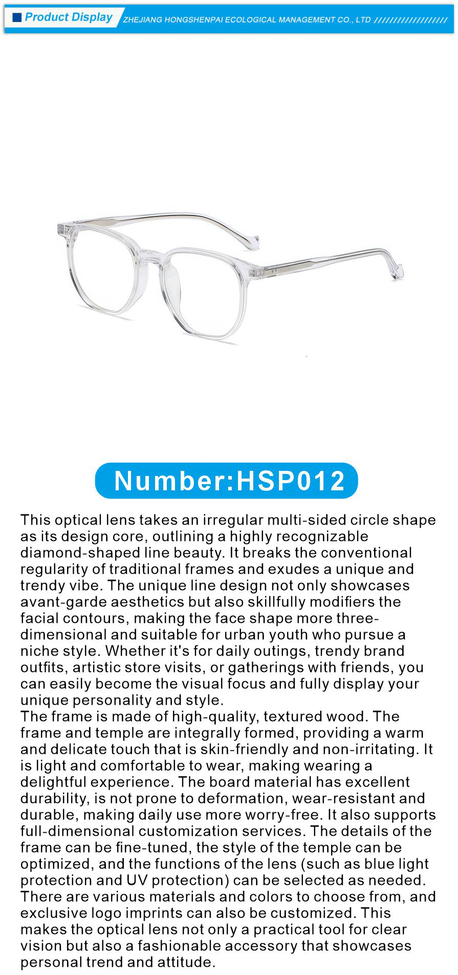 Acetate Optical Glasses with FDA Approval