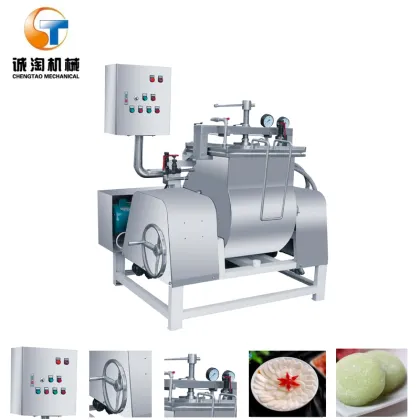 Churn Mochi cake regiment glutinous rice starch steam refining machine