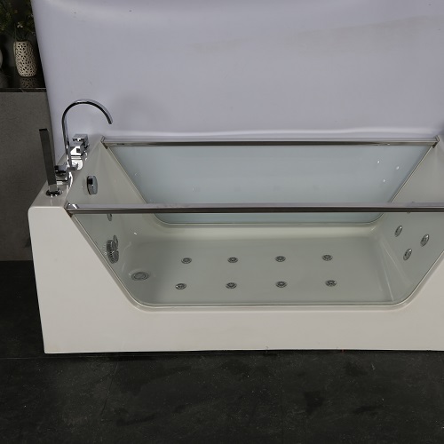 tempered glass side acrylic bathtub