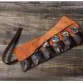 Luxus -Wachs -Leder -Uhr -Beutel mit 6 Slots