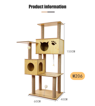Luxury Large Climbing Frame Scratcher Components Wood Cat Tree House