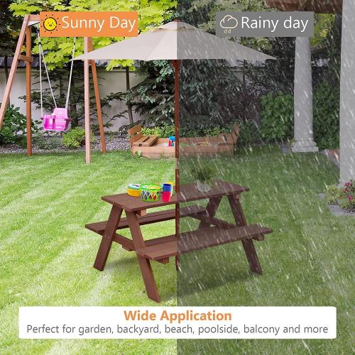 Garden Picnic Table Outdoor Wooden Toddler Patio Table Bench Set Factory