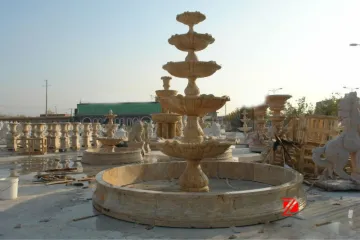 Flower marble water fountain