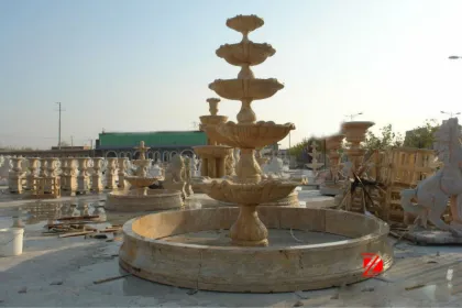 Flower marble water fountain