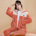 coral fleece couple pajamas