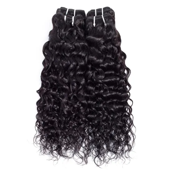 Double Weft Virgin Cabelos Human Hair Indian Extensions Single Bundle Cuticle Aligned Water Wave One Pack Human Hair Indian