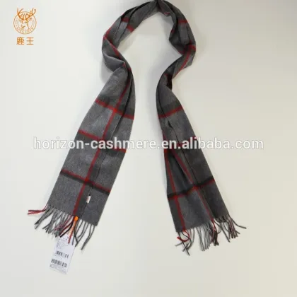 Women Woven Striped Scarf, Women Elegant Red Striped Cashmere Scarf