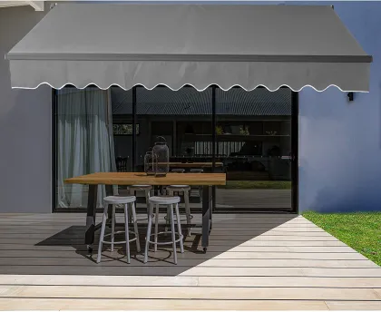 Sunsetter 3.5 x 2.5 Meters Outdoor Patio Canopy: Automatic Steel Frame Awning with PVC Cover