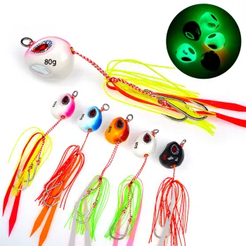 Wholesale Inchiku Madai Slider Jig Lure for Snapper and Tai with Rubber Tail Skirt and Assist Hook
