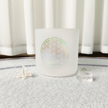 Flower of Life Frosted Texture Crystal Singing Bowl