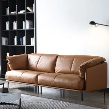 Nordic modern minimalist living room leather sofa