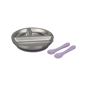 Baby Suction Plate with Self-Feeding Spoon Fork