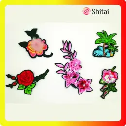 Fashion embroidery flower with pompons&sequins