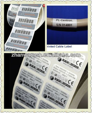 Aluminium barcode label/sticker/tags