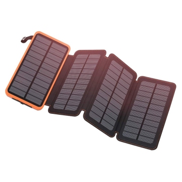 Bank Daya Surya Luar Ruang dengan 4 Panel, 25000mAh - Paket Baterai Pengisian Cepat