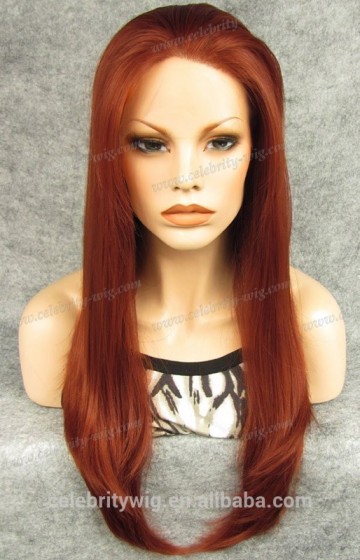 Beautiful red color factory price synthetic hair the wig