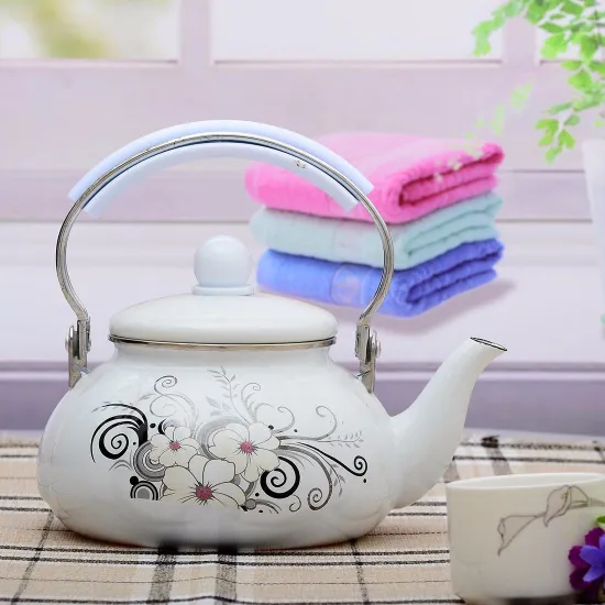 2.5L+0.9L High Quality Doubel Layers Enamel Kettle/Teapot with Combination Handle