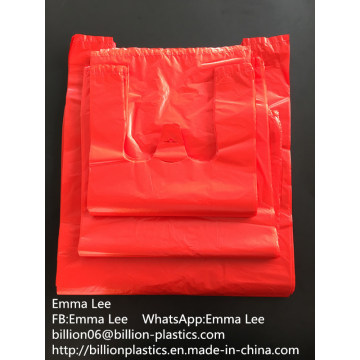 ldpe/hdpe plastic t shirt bag on roll for shopping