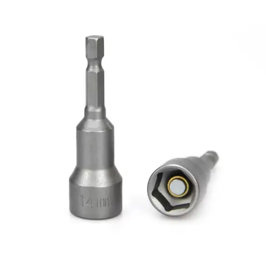 TOOLJOY 55mm Long Socket Set and 1/4" Hex 8mm Magnetic Nut Setters for Impact Drills