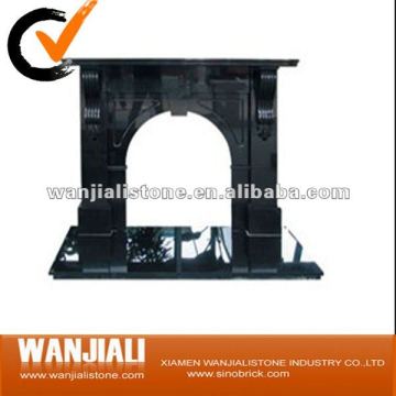 black granite fireplace