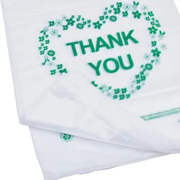 Custom logo Vest handle plastic poly plastic packaging bag for grocery