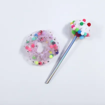 Factory new pompom net headwear 3 pieces