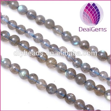 2015 wholesale supplier Natural smooth 5mm round grey moonstone beads