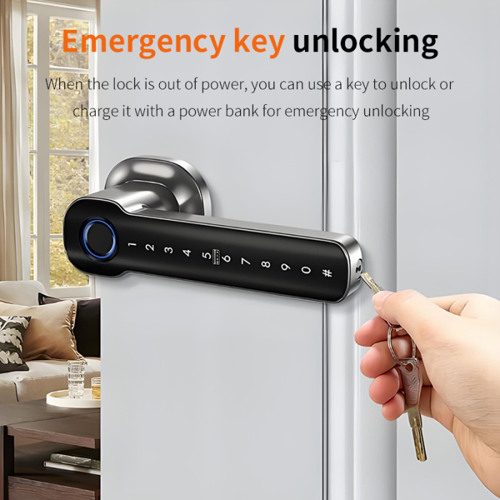 Квартира цифровой биометрический отпечаток пальцев деревянный дверной замок