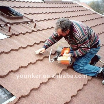 Colorful stone coated metal roofing materials,stone steel tile