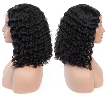 Shmily Mink Human Hair Virgin Cambodian Bob Wig Short Size 6 Inch 8 Inch Wholesale Deep Wave Front Lace Wigs 100% Human Hair