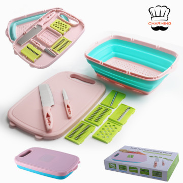Multifunctionele keukengadgets Giftset: opvouwbare vergiet en snijplank