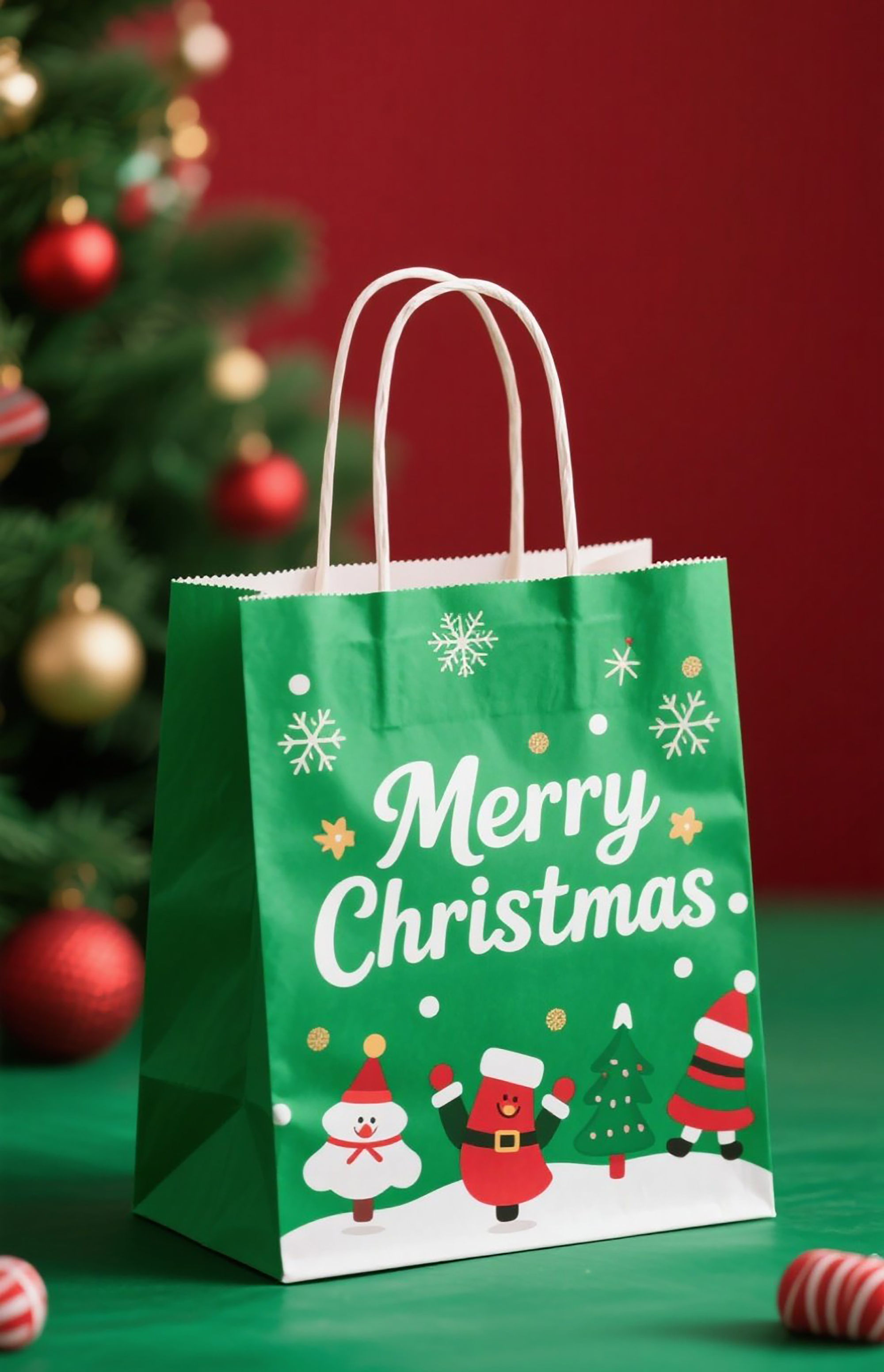 Paper christmas handbag for gift
