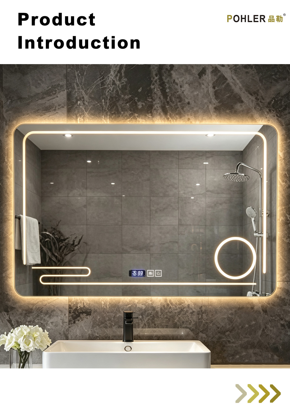 D022 LED Bathroom Mirror With Magnifier X