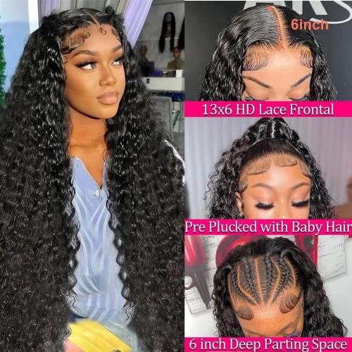 Deep Wave Lace Front Wigs Human Hair 13x6