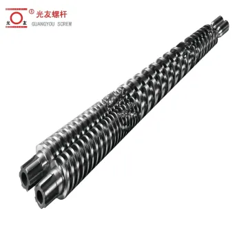 Bimetal sprayed conical twin output screw para sa profile extruder