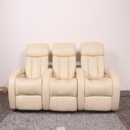 Beige Home Theatre Recliner Chair , Cinema Chair Cheap , Theatre Furniture