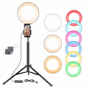 Zomei 8 inch LED Video Lamp - 7 Colors RGB Light with Tripod Stand for Makeup, Photography, and Vlogs